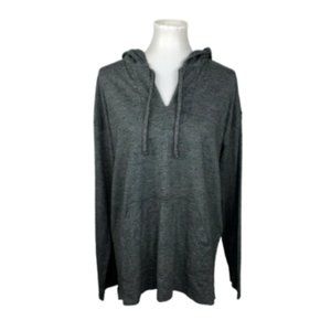 Outerknown Women's Size L Gray Hooddie Sweatshirt Organic Cotton V-Neck Spacedye